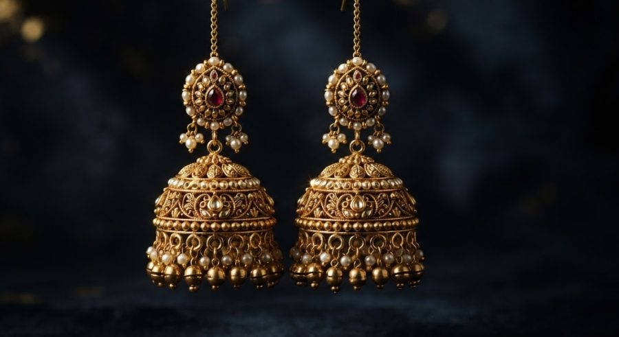 Meher Jhumka Earrings — alternate view